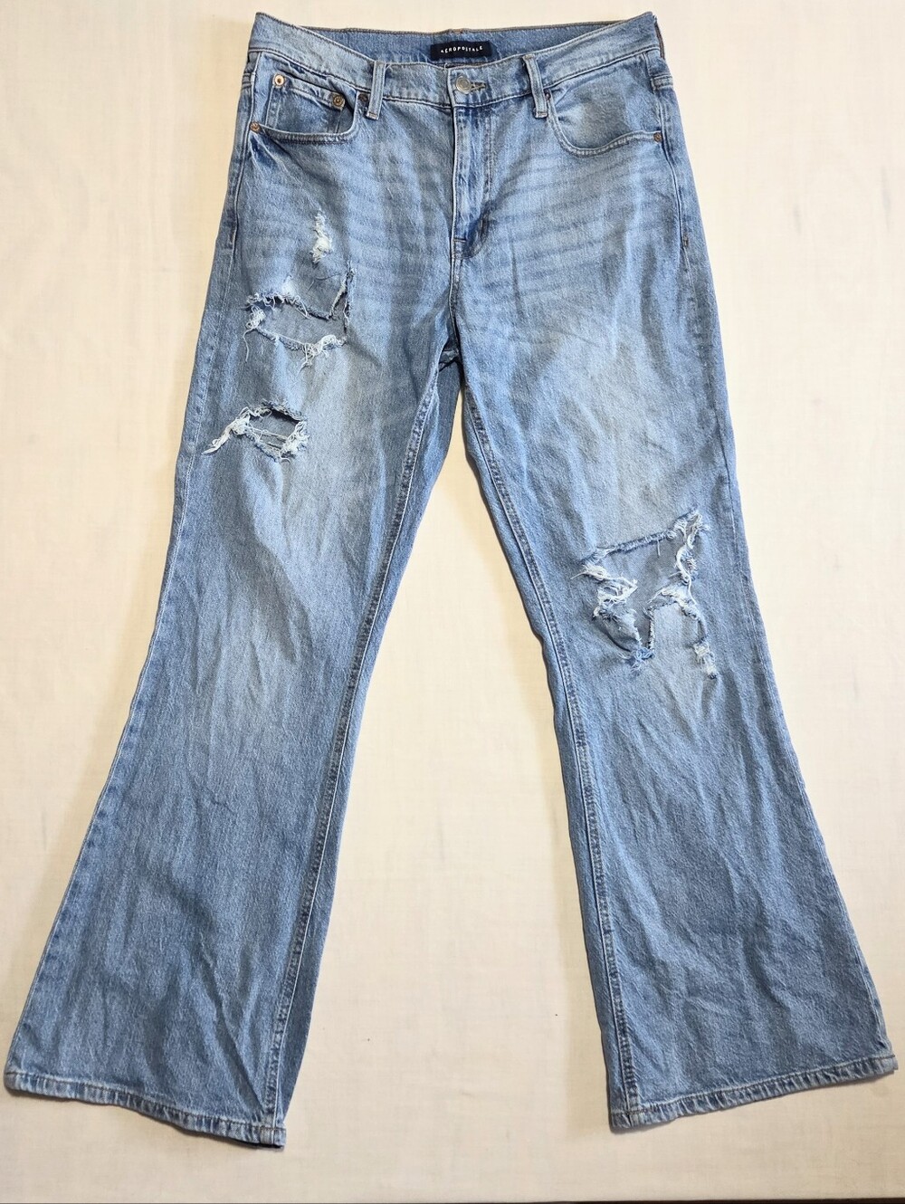 Aeropostale High Rise Flare Light Blue Jeans 10R